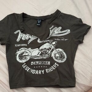 Windsor Women’s Green Motorcycle Graphic Tee